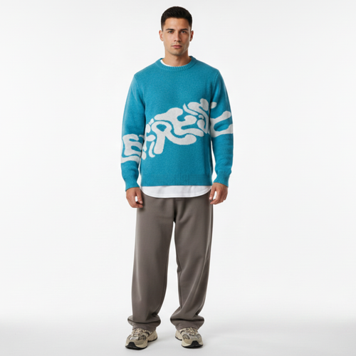 Lefrese Knitwear Sweater Blue Front product photo