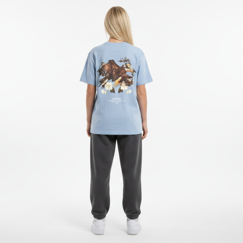 Lefrese Eagle T-shirt baby blue streetwear