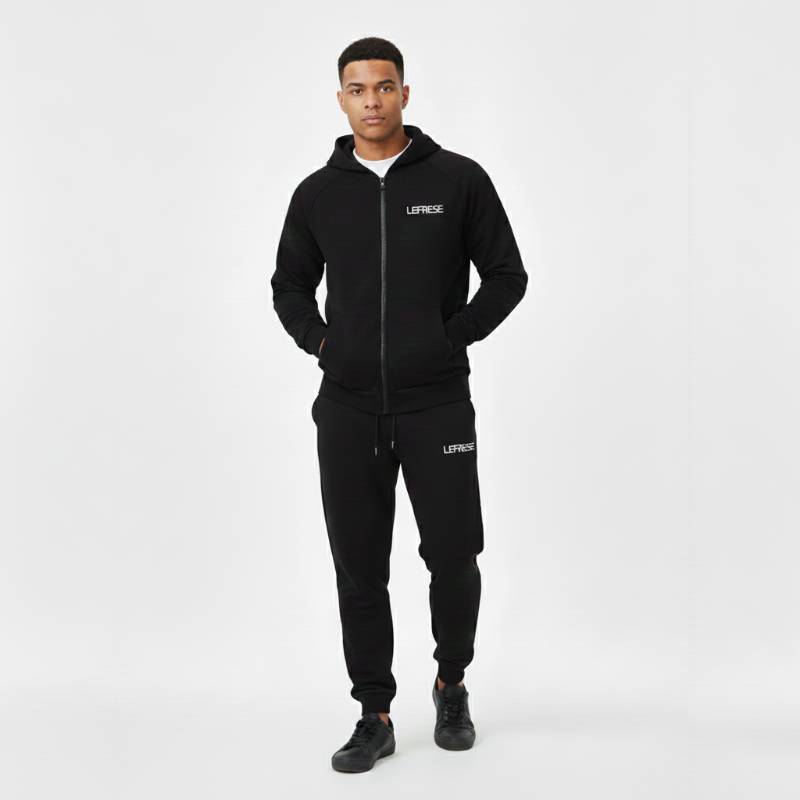 Lefrese Taking Risks zipped hoodie black front