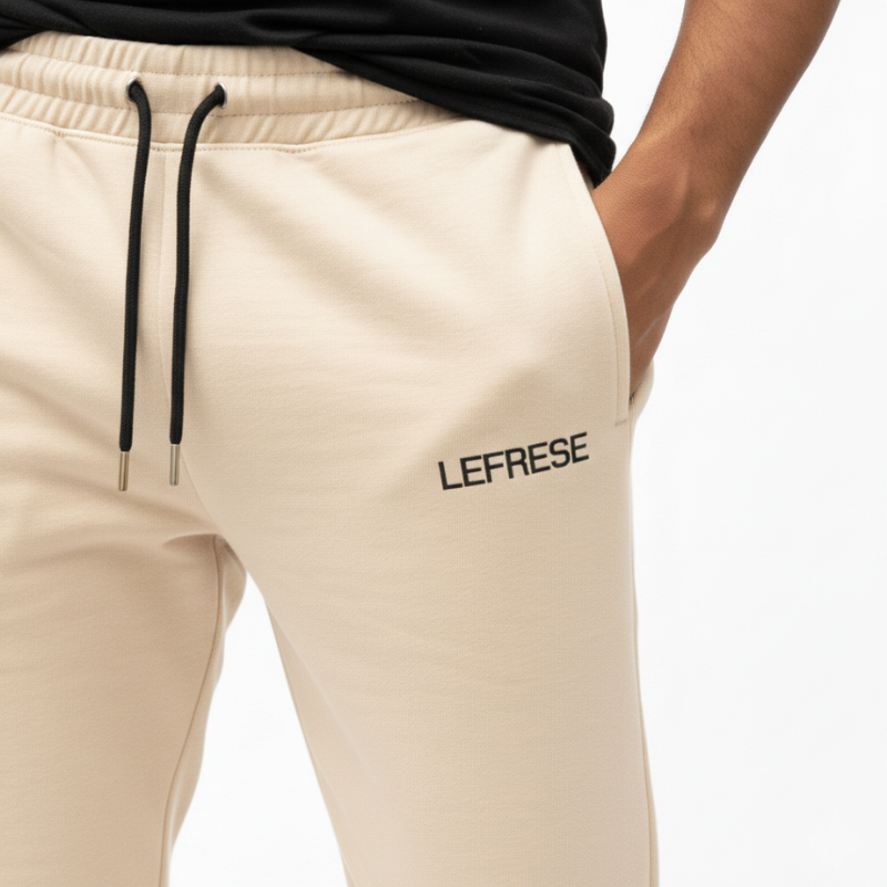 Lefrese Taking Risks creme embroided logo