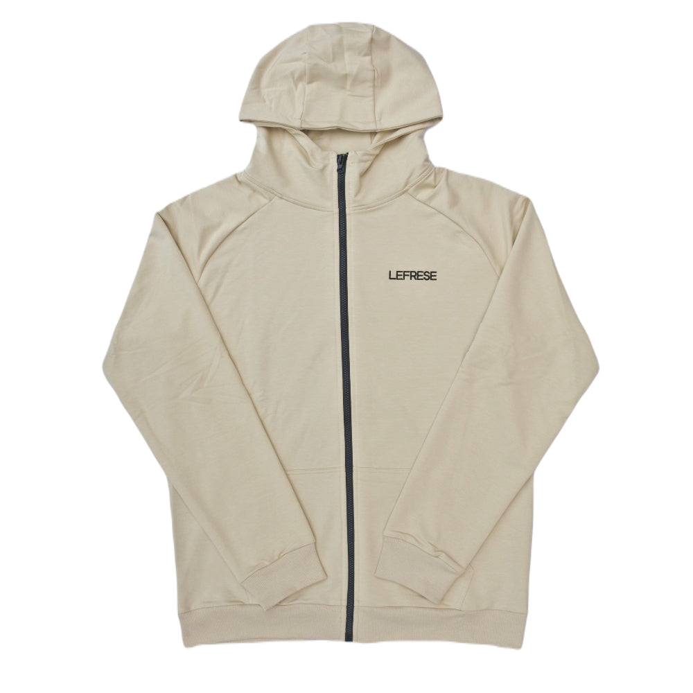 Lefrese Hoodie met rits Creme