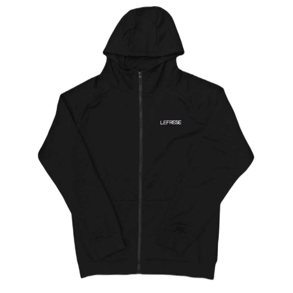 Lefrese Hoodie met rits Zwart